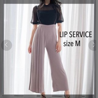 リップサービス(LIP SERVICE)の【未使用タグ付き】リップサービス サス付キアシメプリーツワイドパンツ Mサイズ(カジュアルパンツ)