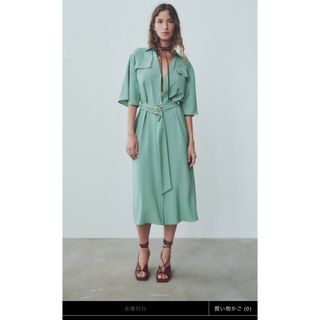 ザラ(ZARA)のゴールドボタンシャツワンピース(ZARA)(ロングワンピース/マキシワンピース)