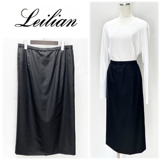 レリアン(leilian)の《レリアン》新品 イタリア製生地使用 タックロングスカート 17＋(W82cm)(ロングスカート)