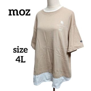 モズ(moz)の新品タグ付き moz モズ 4L 重ね着風 ゆるふわ トップス チュニック(チュニック)