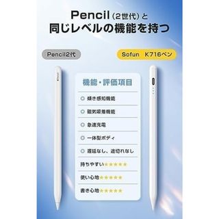 【最安値】iPadペン　超高感度　自動電源OFF　磁気吸着機能搭載　iPad対応(PC周辺機器)