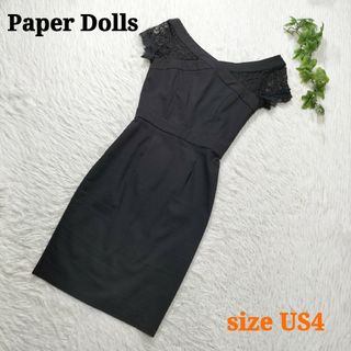 Paper Dolls ドレスワンピース レース切替 タイトシルエット S~M(ひざ丈ワンピース)