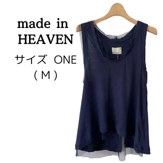 made in HEAVEN - 【新品タグ付】made in HEAVEN タンクトップ ネイビー 紺 M L