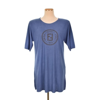 フェンディ(FENDI)のフェンディ FENDI Tシャツ カットソー 半袖 プリント 青 ブルー(Tシャツ(半袖/袖なし))