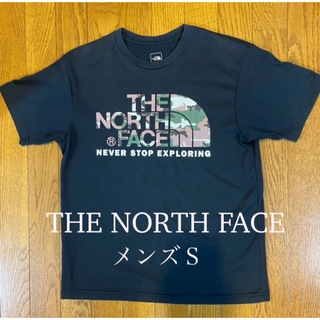THE NORTH FACE - ザ・ノースフェイス　Tシャツ　メンズＳ　ブラック　カモフラージュロゴ　正規品