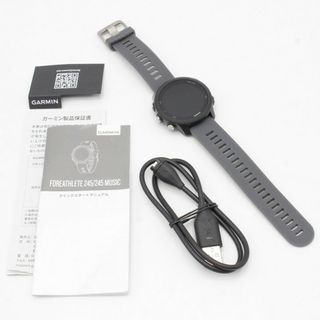 ガーミン(GARMIN)の【美品】GARMIN ForeAthlete 245 Black Slate 010-02120-42 スマートウォッチ ガーミン フォアアスリート 本体(腕時計(デジタル))