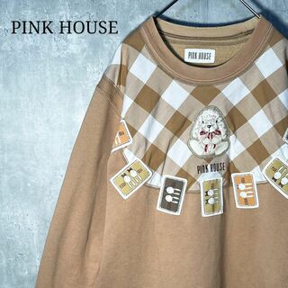 ピンクハウス(PINK HOUSE)のPINK HOUSE ピンクハウス スウェット うさぎ 刺繍ワッペン 90s(トレーナー/スウェット)