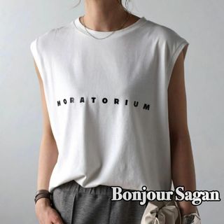 ボンジュールサガン コットンフレンチスリーブT MORATORIUM 人気商品♡(Tシャツ(半袖/袖なし))