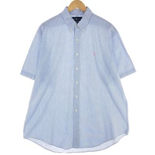 ラルフローレン(Ralph Lauren)の古着 ラルフローレン Ralph Lauren CLASSIC FIT シアサッカー 半袖 ボタンダウン ストライプシャツ メンズXL/eaa453533(シャツ)