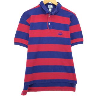 ラコステ(LACOSTE)の古着 80年代 ラコステ LACOSTE IZOD 半袖 ボーダー ポロシャツ メンズL ヴィンテージ /eaa452976(ポロシャツ)