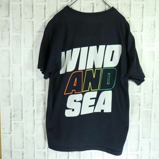 WIND AND SEA - 【超希少】古着 WIND AND SEA Tシャツ デカロゴ 刺しゅう ネイビー