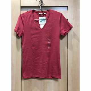 ユニクロ(UNIQLO)の新品未使用品　UNIQLO プレミアムコットンVネックTシャツ　14RED(Tシャツ(半袖/袖なし))