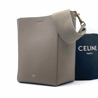 セリーヌ(celine)の【超極美品】セリーヌ　サングル　スモール　　現行ロゴ  トープ　グレージュ(ショルダーバッグ)