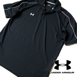 アンダーアーマー(UNDER ARMOUR)の美品 大きめS アンダーアーマー メンズ 半袖ポロシャツ ブラック(ポロシャツ)