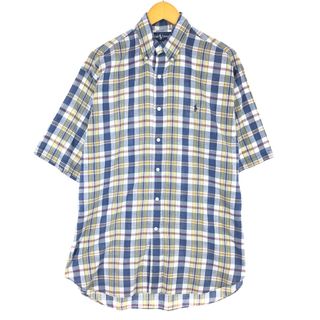 ラルフローレン(Ralph Lauren)の古着 ラルフローレン Ralph Lauren RALPH LAUREN BLAKE 半袖 ボタンダウン チェックシャツ メンズL /eaa454247(シャツ)