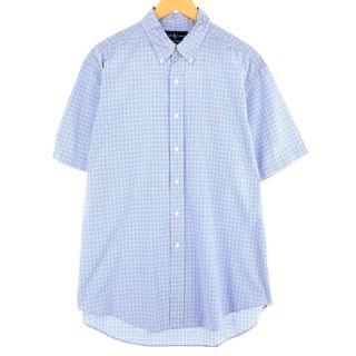 ラルフローレン(Ralph Lauren)の古着 ラルフローレン Ralph Lauren RALPH LAUREN CLASSIC FIT 半袖 ボタンダウン チェックシャツ メンズL /eaa454248(シャツ)