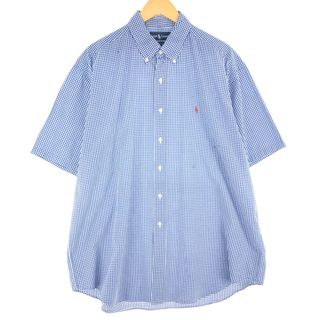 ラルフローレン(Ralph Lauren)の古着 ラルフローレン Ralph Lauren RALPH LAUREN BLAKE 半袖 ボタンダウン チェックシャツ メンズXL /eaa454252(シャツ)