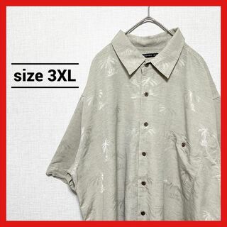 90s 古着 ノーブランド 半袖シャツ オーバーサイズ ヤシの木 3XL (シャツ)