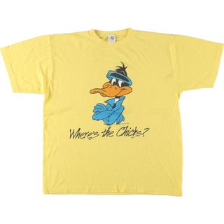 古着 80年代 ARTEX LOONEY TUNES ルーニーテューンズ ダフィーダック キャラクタープリントTシャツ USA製 メンズM ヴィンテージ /eaa437364(Tシャツ/カットソー(半袖/袖なし))