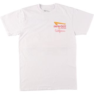 古着 IN-N-OUT BURGER バックプリント アドバタイジングTシャツ USA製 メンズS /eaa437365(Tシャツ/カットソー(半袖/袖なし))