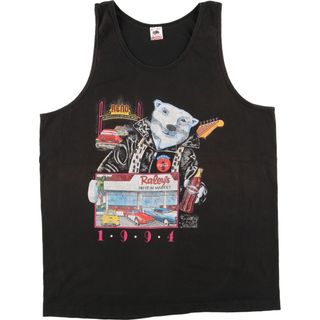 FRUIT OF THE LOOM - 古着 90年代 フルーツオブザルーム FRUIT OF THE LOOM タンクトップ モーターサイクル バイクTシャツ USA製 メンズXL ヴィンテージ /eaa437519