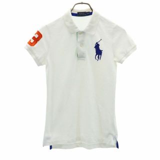 ポロラルフローレン(POLO RALPH LAUREN)のポロラルフローレン ビッグポニー刺繍 半袖 ポロシャツ XS ホワイト POLO RALPH LAUREN レディース(ポロシャツ)