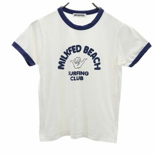 ミルクフェド(MILKFED.)のミルクフェド 半袖 リンガー Tシャツ ONE SIZE ホワイト MILKFED. レディース(Tシャツ(半袖/袖なし))