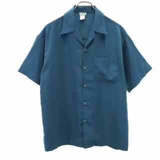 キャルトップ USA製 半袖 オープンカラーシャツ S グリーン系 Cal top 開襟 メンズ(シャツ)