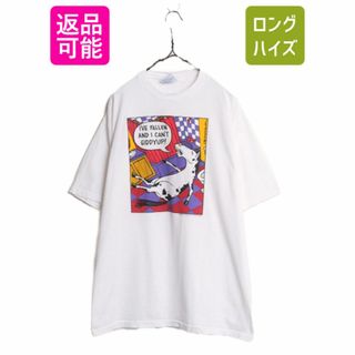 90s USA製 ジョーク アニマル イラスト プリント Tシャツ メンズ XL 90年代 オールド アート グラフィック 動物 シングルステッチ ALLSPORT(Tシャツ/カットソー(半袖/袖なし))