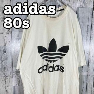 adidas - 61【80s】adidas アディダストレフォイルロゴプリントTシャツ