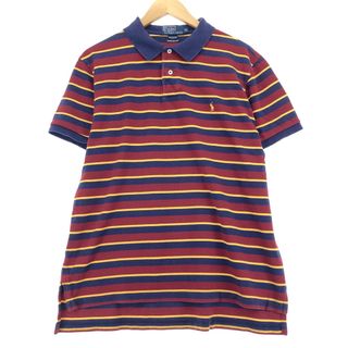 ラルフローレン(Ralph Lauren)の古着 ラルフローレン POLO by Ralph Lauren CUSTOM FIT マルチボーダー 半袖 ボーダー ポロシャツ メンズXL /eaa452959(ポロシャツ)