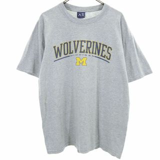 AS SPORTS 半袖 Tシャツ L グレー AS SPORTS ミシガン メンズ(Tシャツ/カットソー(半袖/袖なし))