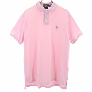 ポロバイラルフローレン 半袖 ポロシャツ L ピンク Polo by Ralph Lauren 鹿の子地 メンズ(ポロシャツ)