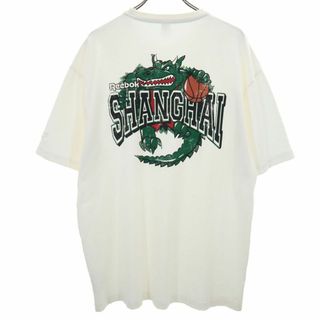 リーボック バックプリント 半袖 Tシャツ 2XO ホワイト系 Reebok ビッグサイズ メンズ