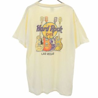 ハードロックカフェ(Hard Rock CAFE)のハードロックカフェ バックプリント 半袖 Tシャツ XL イエロー系 HARD ROCK CAFE メンズ(Tシャツ/カットソー(半袖/袖なし))