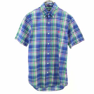 ラルフローレン(Ralph Lauren)のラルフローレン チェック 半袖 ボタンダウンシャツ XS ブルー系 RALPH LAUREN メンズ(シャツ)