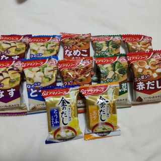 【アマノフーズ④】12個 いつものおみそ汁 ５種 ＆ 金のだし２種(インスタント食品)