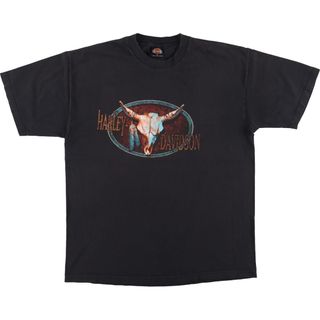 ハーレーダビッドソン(Harley Davidson)の古着 ハーレーダビッドソン Harley-Davidson モーターサイクル バイクTシャツ USA製 メンズXL /eaa454510(Tシャツ/カットソー(半袖/袖なし))