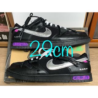 ナイキ(NIKE)のoff white nike dunk lot 50 Black 29cm(スニーカー)