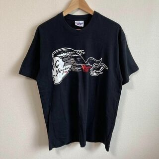 リーボック(Reebok)の90s Reebok リーボック Tシャツ シングル ブラック　黒　古着　L(Tシャツ/カットソー(半袖/袖なし))