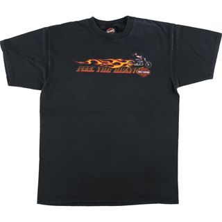 ハーレーダビッドソン(Harley Davidson)の古着 00年代 ハーレーダビッドソン Harley-Davidson モーターサイクル バイクTシャツ メンズL /eaa454504(Tシャツ/カットソー(半袖/袖なし))