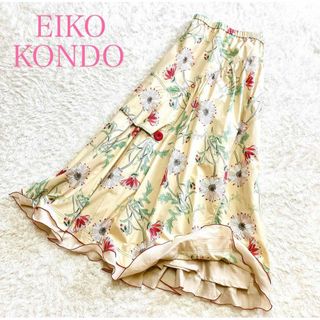 新品タグ付 エイココンドウ ロングスカート マキシ丈 花柄 総柄 42 L(ロングスカート)