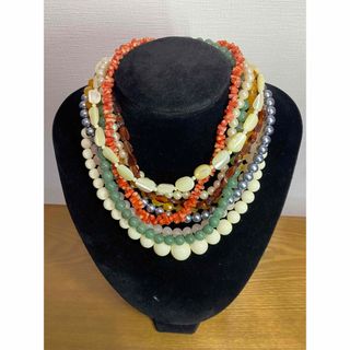 ネックレス アクセサリー 丸玉 necklace 色々　9本セット　まとめ売り(ネックレス)