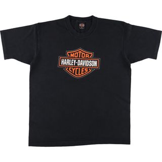 ハーレーダビッドソン(Harley Davidson)の古着 90年代 ハーレーダビッドソン Harley-Davidson モーターサイクル バイクTシャツ USA製 メンズXL ヴィンテージ /eaa454175(Tシャツ/カットソー(半袖/袖なし))