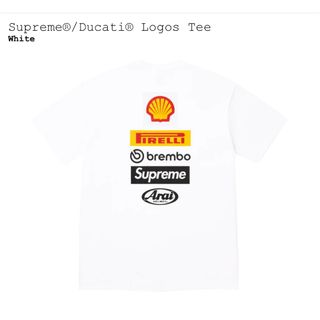 シュプリーム(Supreme)のSupreme Ducati Logos Tee White XL 新品未使用(Tシャツ/カットソー(半袖/袖なし))