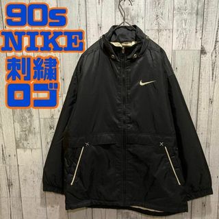 ナイキ(NIKE)の25【90s】NIKE 刺繍ロゴ ナイロン中綿ジャケット 白タグ SIZE2XL(ナイロンジャケット)