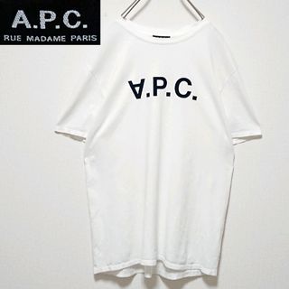 人気モデル A.P.C. アーペーセー フロント ロゴ ホワイト 半袖 Tシャツ