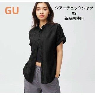 ジーユー(GU)のGU シアーチェックシャツ 半袖 新品未使用(シャツ/ブラウス(半袖/袖なし))