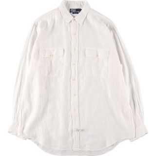 ラルフローレン(Ralph Lauren)の古着 90年代 ラルフローレン Ralph Lauren POLO by Ralph Lauren 長袖 リネンシャツ メンズL ヴィンテージ /eaa454202(シャツ)