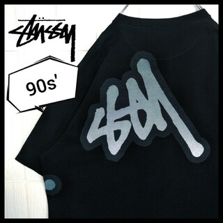 STUSSY - 【STUSSY】90s'紺タグ グラデーションビッグロゴ　Tシャツ